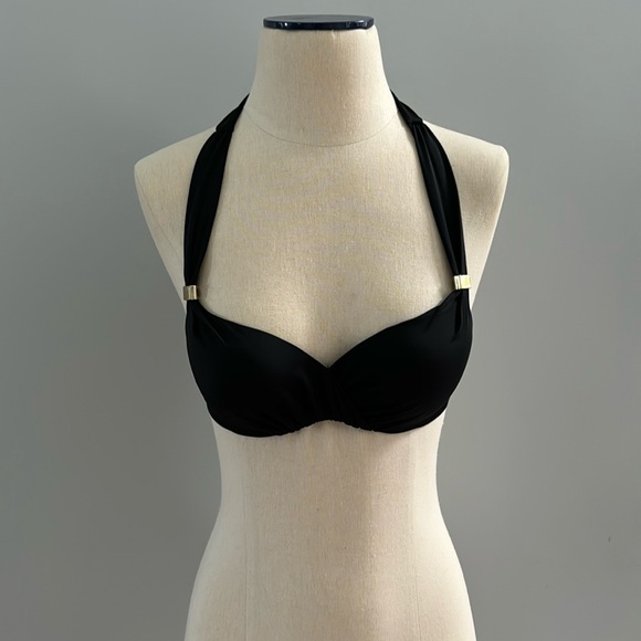Victoria's Secret Other - Victoria Secret Black with Gold Hardware Bikini Top